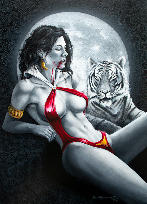 Vampirella and Tiger - Tribute to Pepe Gonzalez